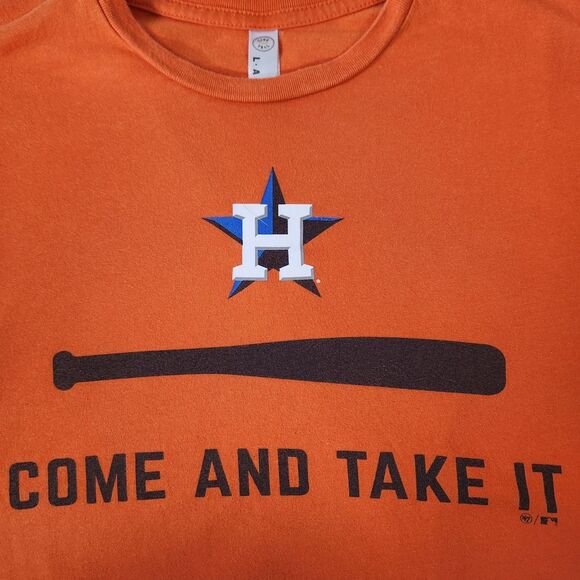 2019 Houston Astros Baseball Size Small Orange Come And Take It MLB Cotton Shirt - Picture 10 of 13
